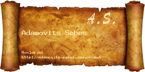 Adamovits Sebes névjegykártya
